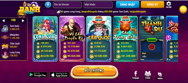 Giao diện cổng game săn thưởng Banh win