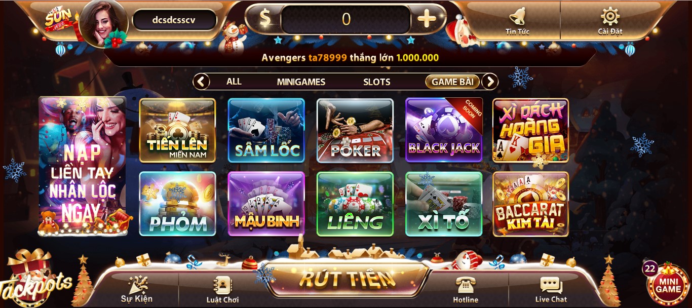 Sunwin Đa dạng trò chơi