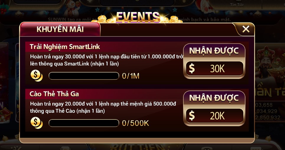 Sunwin Khuyến mãi khủng nhất nhì thị trường