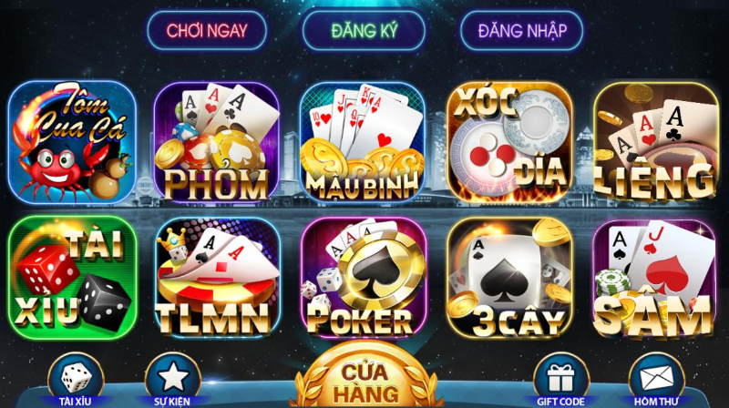 Hệ thống game bài đa dạng đầy hấp dẫn