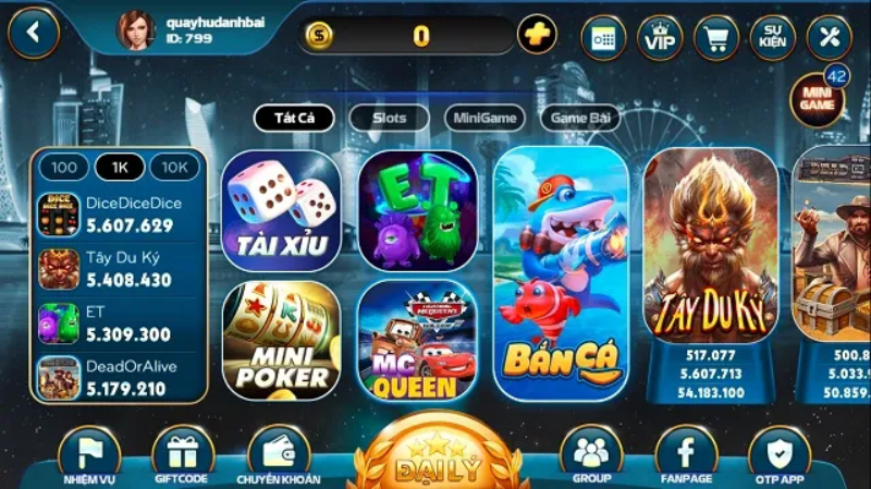 Giao diện trang chủ bắt mắt