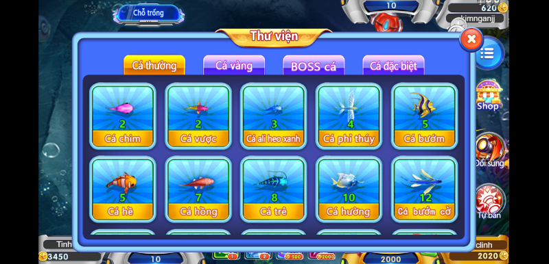 Đa dạng các loại cá cho anh em săn bắn