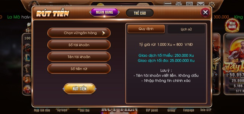 Rút tiền an toàn, nhanh chóng.