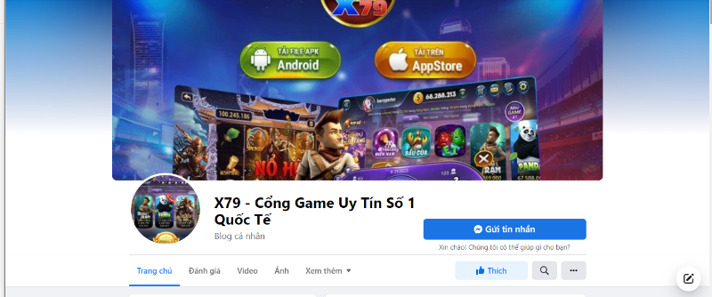 Fanpage chính thức của cổng game tại facebook.