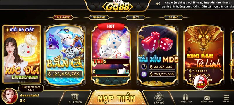 Cổng game hot nhất thị trường - Go88