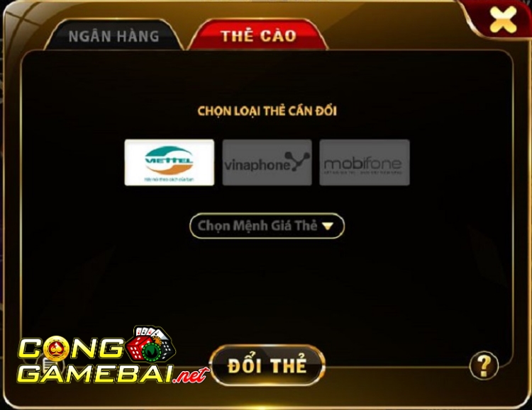 Rút tiền bằng thẻ cào điện thoại